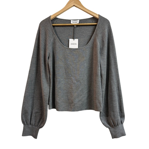 & Other Stories Sweaters - NWT & Other Stories Grey Wool Cotton Sweater Scoopneck Cozy Chic Womens Large